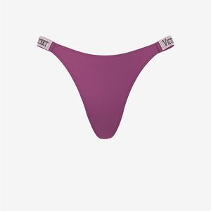 Victoria's Secret Deep Plum Thong with Rhinestone Logo Band